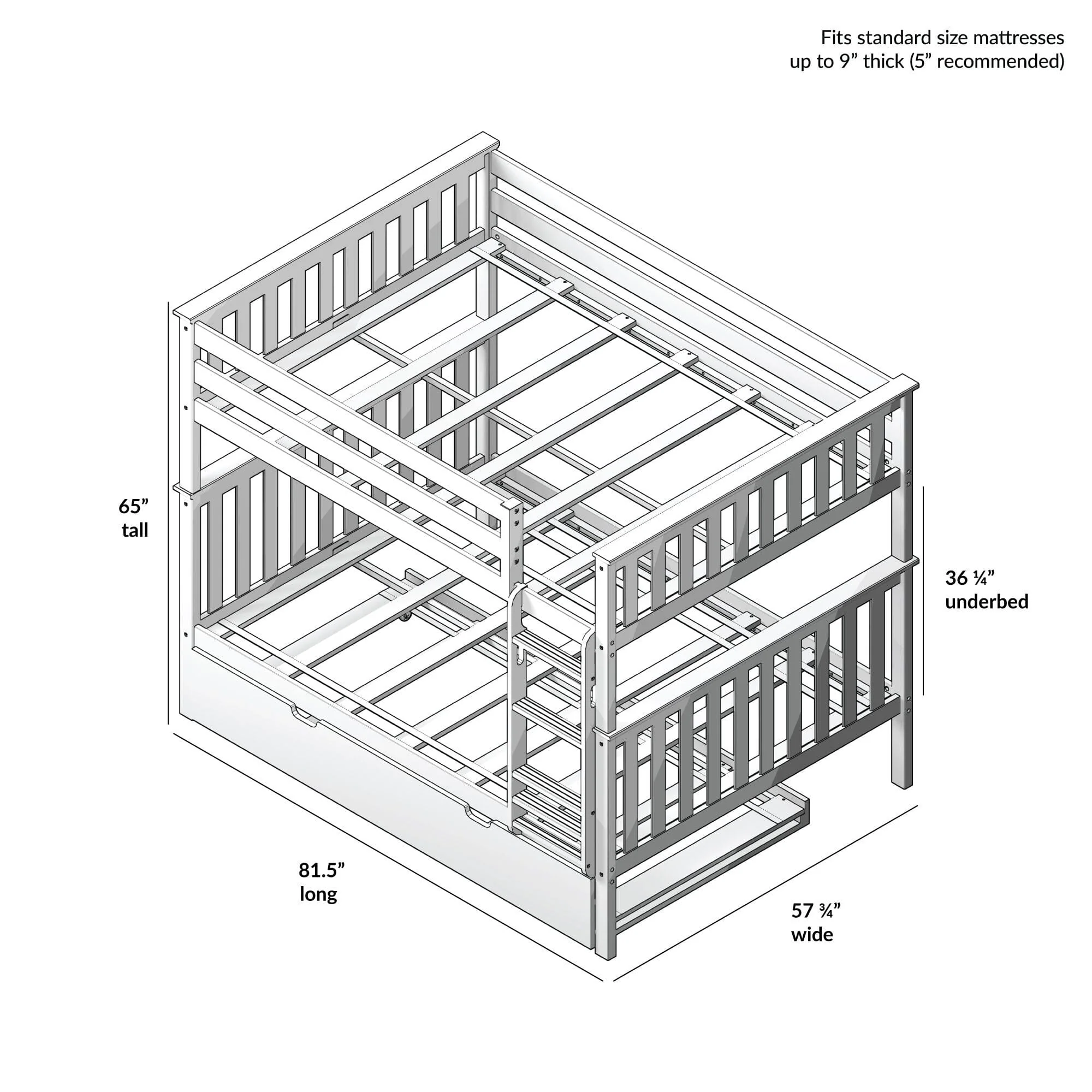 Full Over Full Bunk Bed With Trundle - Image 33