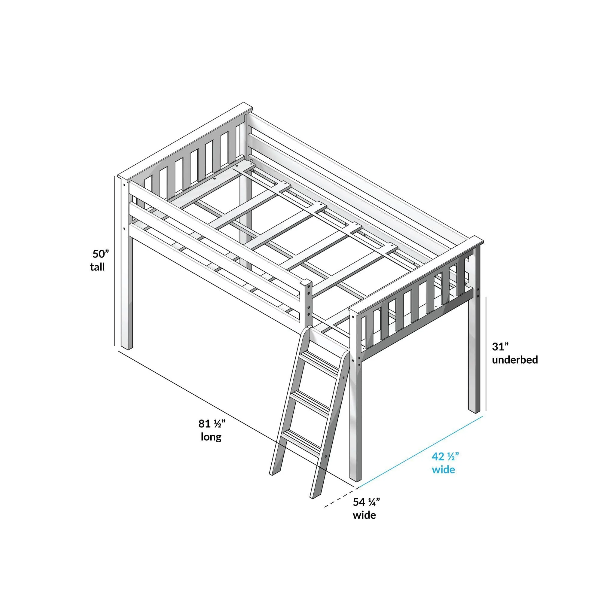Twin Low Loft Bed With Curtain - Image 43